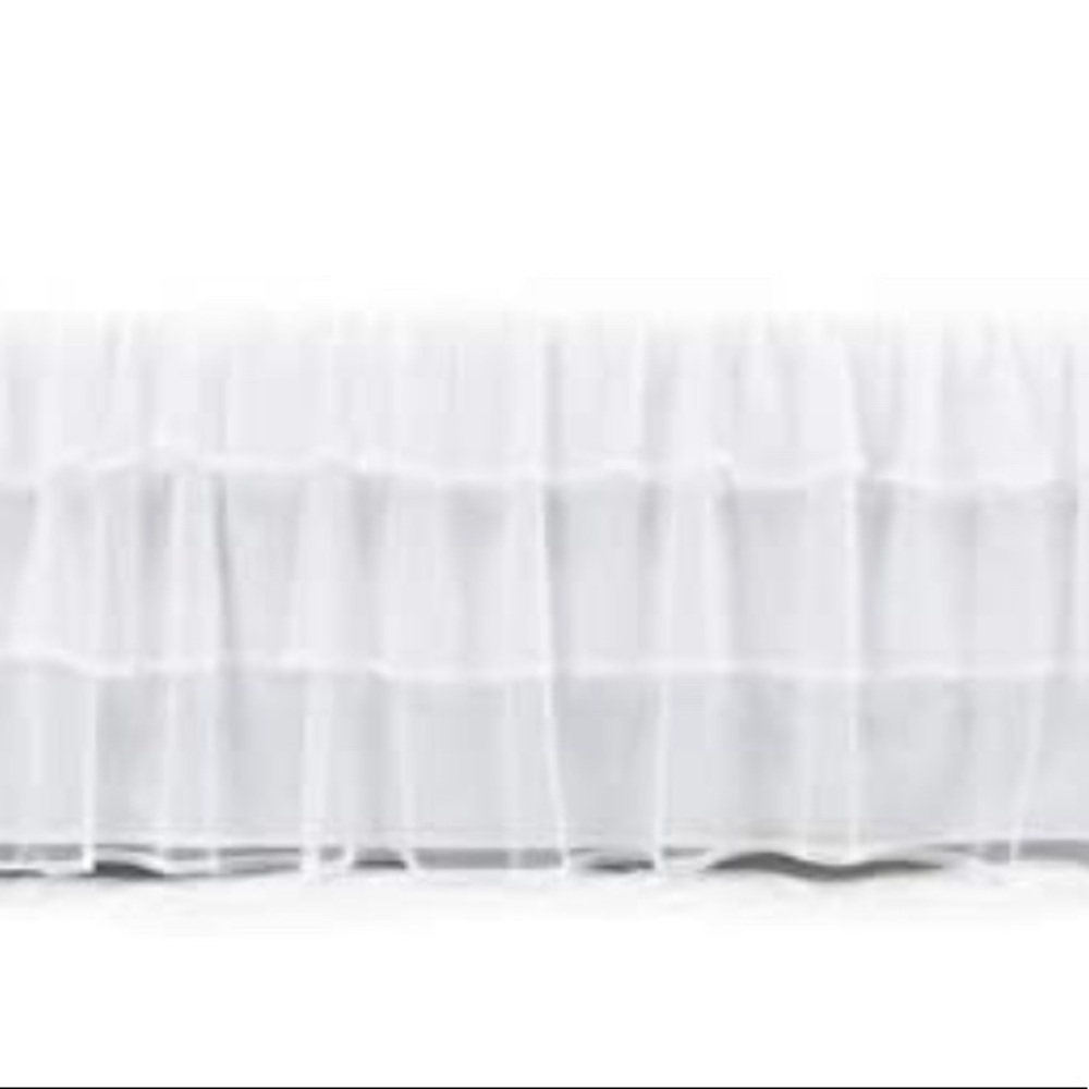 Tadpoles, White, Triple Layer, Tulle Bedskirt. (Full size bed). 16-1/2” drop - Picture 2 of 8